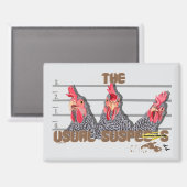 The usual CHICKEN suspects—Barred Rock Hens Magneet (Voorkant / Achterkant)