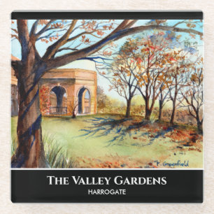 The Valley Gardens Harrogate door Farida Greenfiel Glazen Onderzetter