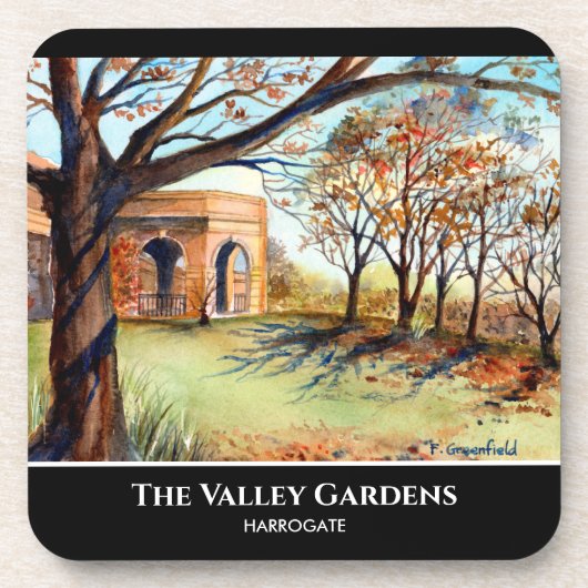 The Valley Gardens Harrogate van Farida Greenfield Bier Onderzetter (Voorkant)
