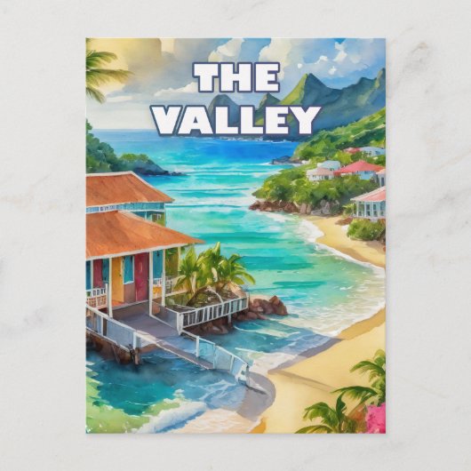 The Valley, rustig hart van Anguilla Briefkaart (Voorkant)