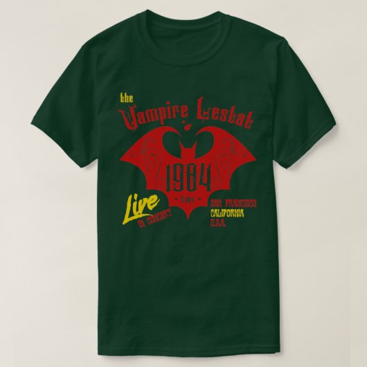 The Vampire Lestat 1984 concert van The Damned T-shirt (Design voorkant)