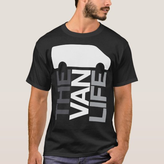 The Van Life Logo  Greyscale T-shirt (Voorkant)