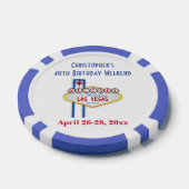 The Vegas Birthday Weekend Trip Party Favor Poker Chips (Enkel)