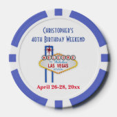The Vegas Birthday Weekend Trip Party Favor Poker Chips (Voorkant)