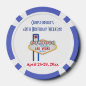 The Vegas Birthday Weekend Trip Party Favor Poker Chips (Achterkant)