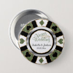 The Vegas Style Wedding Ronde Button 7,6 Cm<br><div class="desc">Button Pins. Las Vegas Style Wedding in soft olive green with gold and silver accents Poker Chip Design. ⭐ This Product is 100% Customizable. **** Click on CUSTOMIZE BUTTON to add, delete, move, resize, change around, rotate, enz.any of the graphics or text. 99% van mijn designs in my store are...</div>