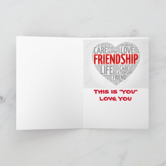 THE 'VERY BEST FRIEND" BIRTHDAY WISH KAART (Binnen)