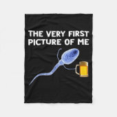 The Very First Cture Of Me Funny Sperm Holding Bee Fleece Deken (Voorkant)