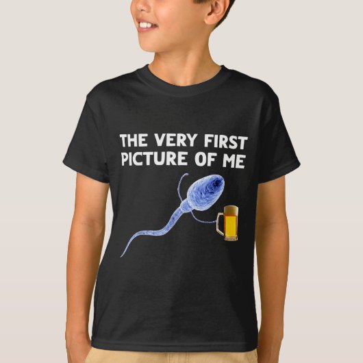 The Very First Cture Of Me Funny Sperm Holding Bee T-shirt (Voorkant)