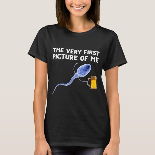 The Very First Cture Of Me Funny Sperm Holding Bee T-shirt (Voorkant)