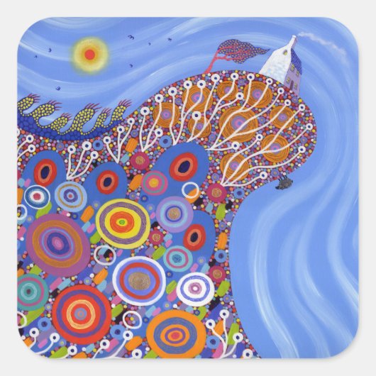 The Very Precarious Sheep 2014 Vierkante Sticker (Voorkant)