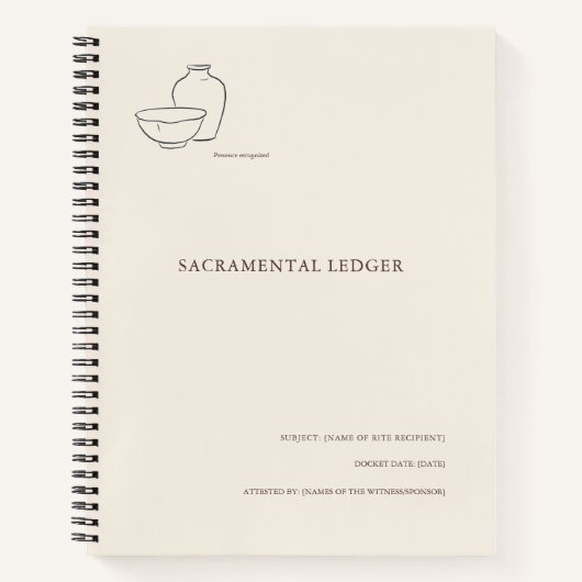 The Vessel- Minimalist Sacramental Notebook  Notitieboek (Voorkant)