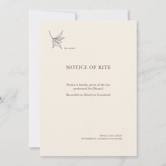 The Vessel- Minimalist Sacrement Announcement  Aankondiging (Voorkant)