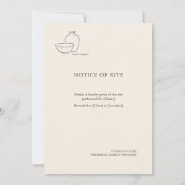 The Vessel- Minimalist Sacrement Announcement  Kaart