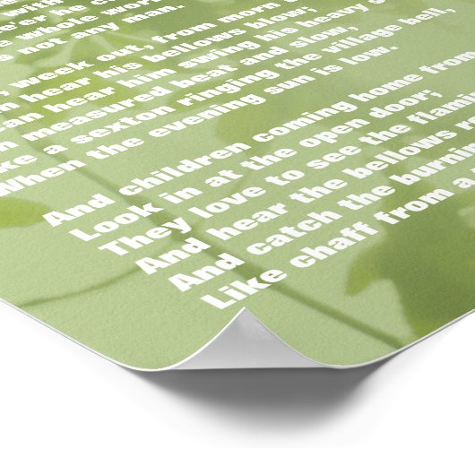 The Village Blacksmith Poem Poster (Hoek)