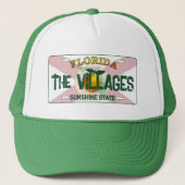 The Villages Florida flag license plate hat Trucker Pet (Voorkant)