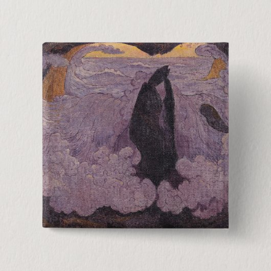 The Violet Wave, c.1895-6 Vierkante Button 5,1 Cm (Voorkant)