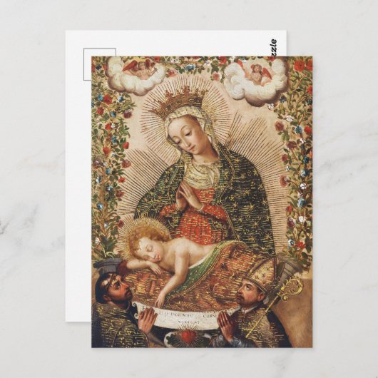 The Virgin Adoring the Christ Child at Christmas Briefkaart (Voorkant / Achterkant)