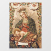 The Virgin Adoring the Christ Child at Christmas Raamsticker (Vel)