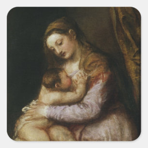The Virgin and Child, c.1570-76 Vierkante Sticker