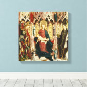 The Virgin and Child Enthroned, c.1475 Canvas Afdruk (Insitu (Houten vloer))