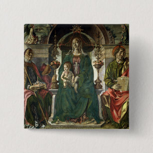The Virgin and Saints, 1474 Vierkante Button 5,1 Cm