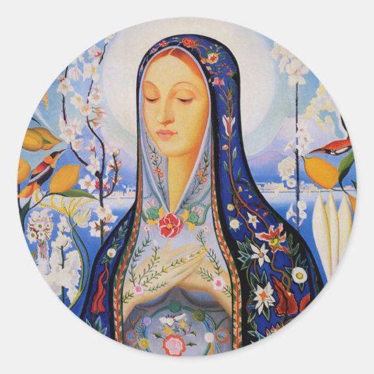 The Virgin - Joseph Stella Ronde Sticker (Voorkant)