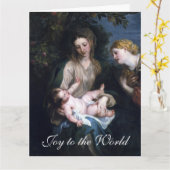 The Virgin Mary and Baby Jesus Christmas Greetings Kaart (Gele Bloem)