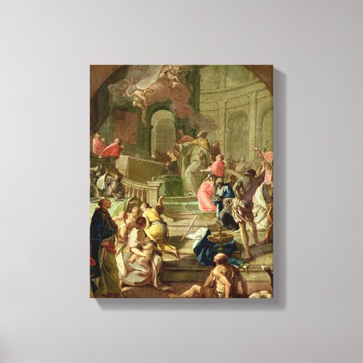 The Vision of St. Benedict, c.1760 Canvas Afdruk (Voorkant)