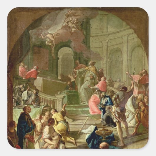 The Vision of St. Benedict, c.1760 Vierkante Sticker (Voorkant)