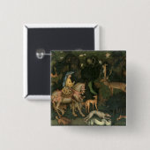 The Vision of St. Eustachius, c.1438-42 Vierkante Button 5,1 Cm (Voorkant /achterkant)