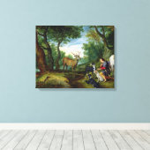The Vision of St. Hubert, c.1620 (oil on panel) Canvas Afdruk (Insitu (Houten vloer))