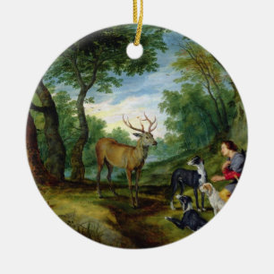 The Vision of St. Hubert, c.1620 (oil on panel) Keramisch Ornament