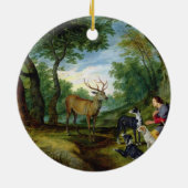 The Vision of St. Hubert, c.1620 (oil on panel) Keramisch Ornament (Achterkant)