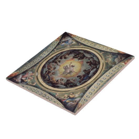 The Vision of St. John on Patmos, 1520-23 (fresco) Tegeltje (Zijkant)