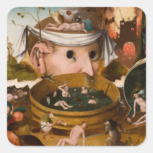 The Vision of Tondal, 1479, by Hieronymus Bosch Vierkante Sticker (Voorkant)