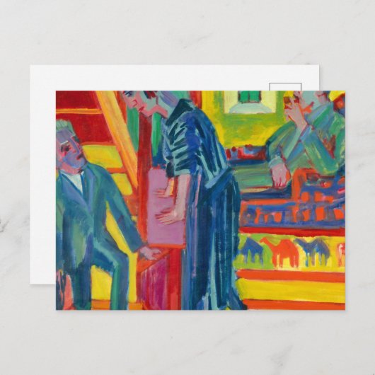 The Visit, Couple and Newcomer by Ernst Kirchner Briefkaart (Voorkant / Achterkant)