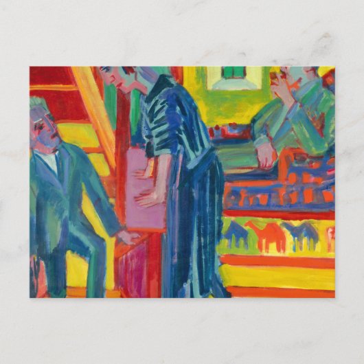 The Visit, Couple and Newcomer by Ernst Kirchner Briefkaart (Voorkant)