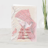 The visitor red cardinal card feestdagen kaart (Achterkant)