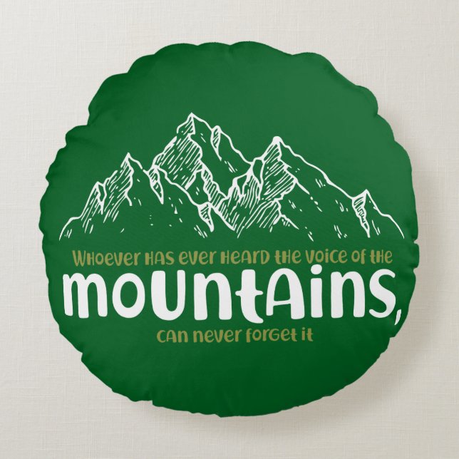The Voice of the Mountains Rond Kussen (Voorkant)