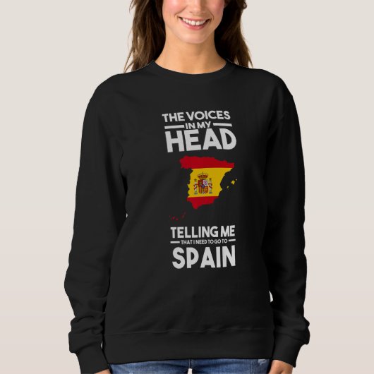 the voices in my head telling me Spain Spanish fla Trui (Voorkant)