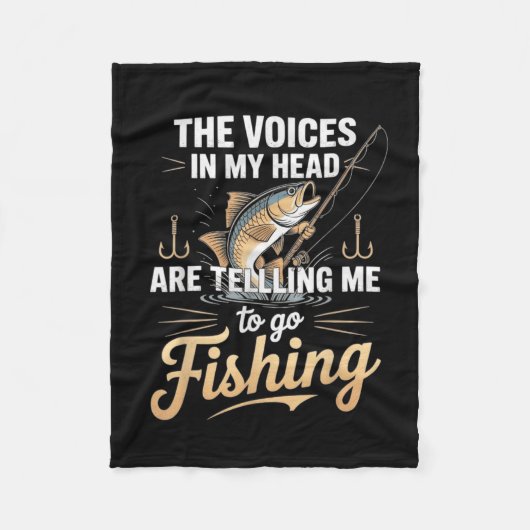The Voices In My Head Telling Me To Go Fishing Fleece Deken (Voorkant)