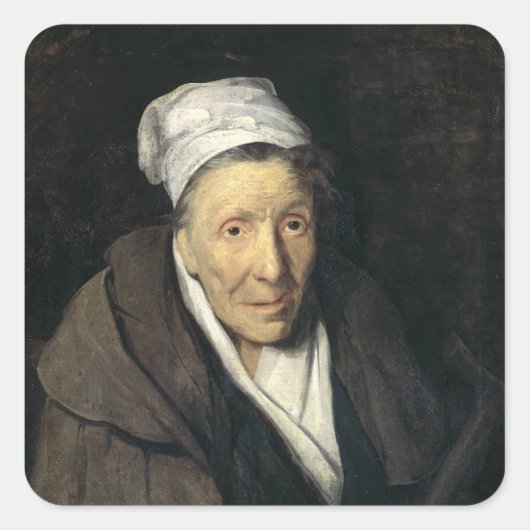 The Voman with Gambling Mania, 1819-24 Vierkante Sticker (Voorkant)