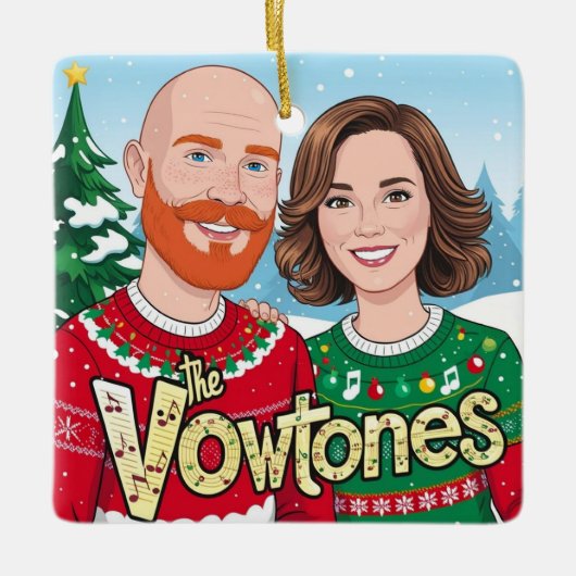 The Vowtones - Kerst Keramisch Plein Ornament (Voorkant)