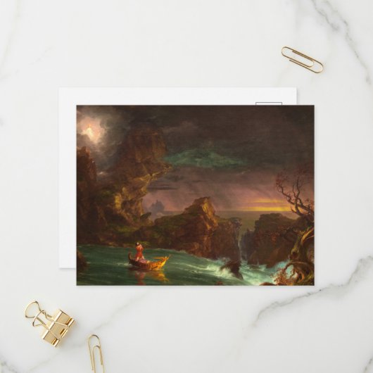 The Voyage of Life, Manhood, 1842, van Thomas Cole Uitnodiging Briefkaart (Voorkant / Achterkant in situ)