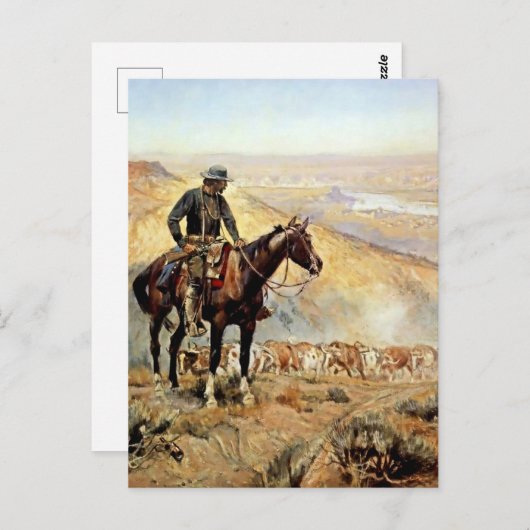 "The Wagon Boss" door Charles M Russell Briefkaart (Voorkant / Achterkant)
