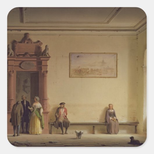The Waiting Room, 1857 Vierkante Sticker (Voorkant)