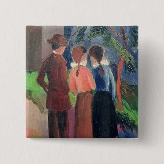 The Walk, 1914 Vierkante Button 5,1 Cm (Voorkant)