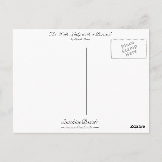 The Walk, Lady met Parasol Briefkaart (Achterkant)