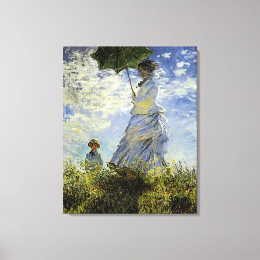 The Walk, Lady met Parasol Canvas Afdruk (Voorkant)